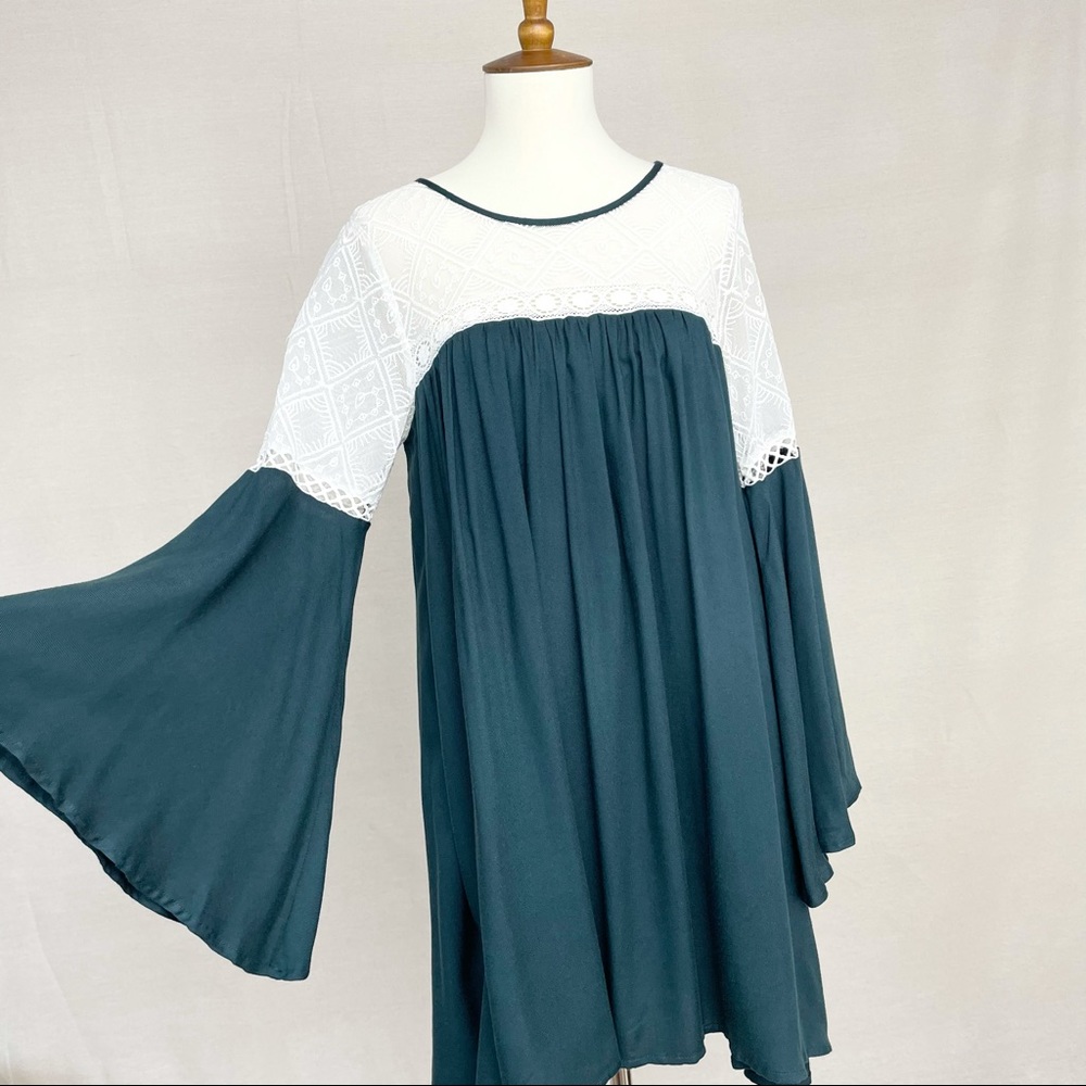 Umgee | Boho Lace Bell Sleeve Dress